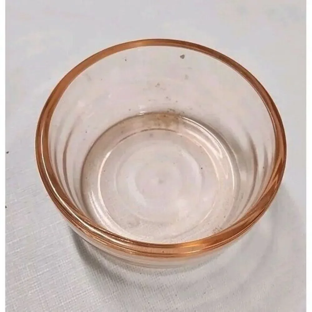 Pink Depression Scottie Dog Glass‎ Powder Jar Vanity Dish Vintage Jeannette B6